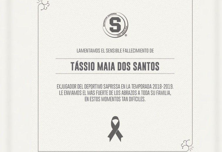 Saprissa lamenta muerte de su exdelantero Tasio Maia