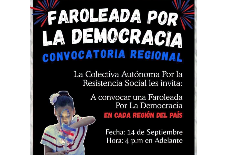 Colectivo que organizó plantón convoca a faroleada por la democracia en setiembre