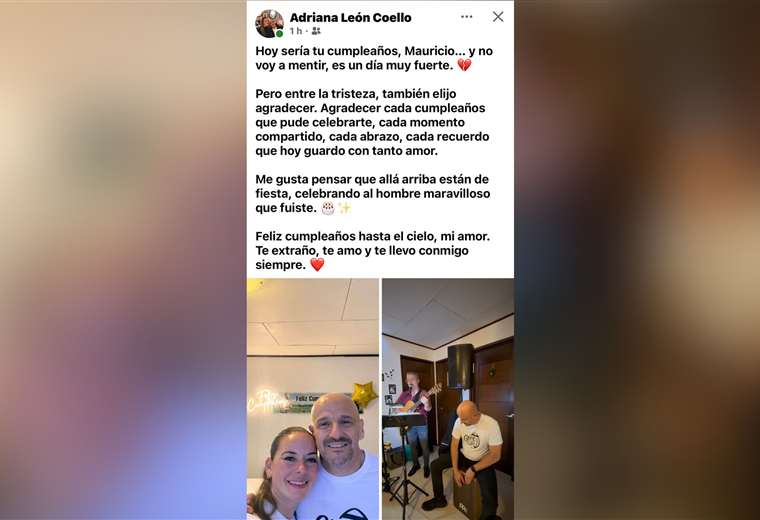 Publicación de esposa de Mauricio Alvarado